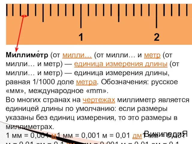 Миллиме́тр (от милли… (от милли… и метр (от милли… и метр)