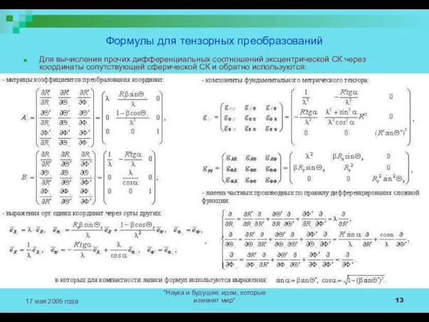 "Наука и будущее: идеи, которые изменят мир" 17 мая 2005 года