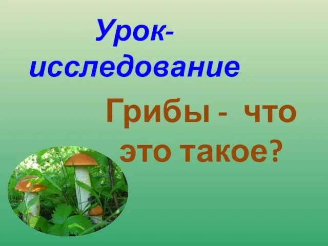 Урок-исследование Грибы - что это такое?