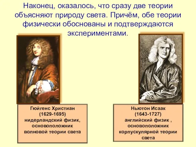 Гюйгенс Христиан (1629-1695) нидерландский физик, основоположник волновой теории света Ньютон Исаак