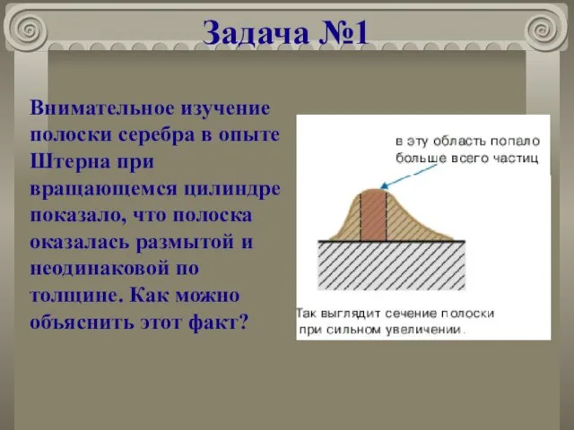 Задача №1 Внимательное изучение полоски серебра в опыте Штерна при вращающемся