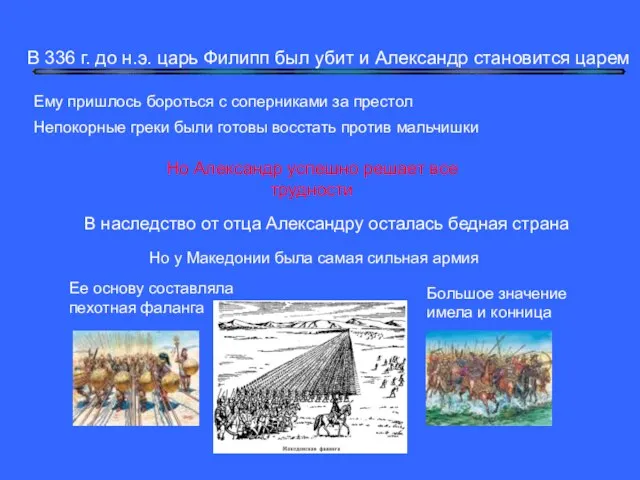 В наследство от отца Александру осталась бедная страна Но у Македонии