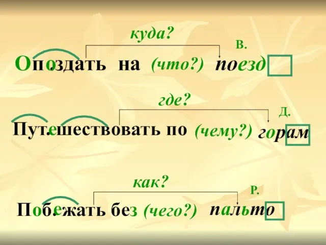 Оп .здать на о поезд куда? (что?) В. Пут. шествовать по