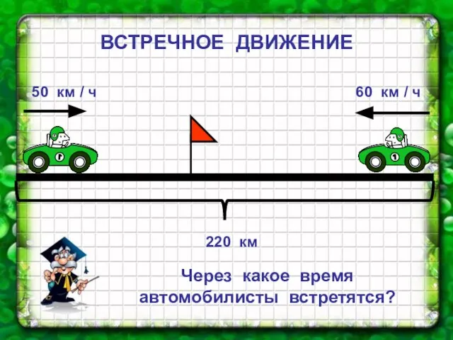 ВСТРЕЧНОЕ ДВИЖЕНИЕ Через какое время автомобилисты встретятся?