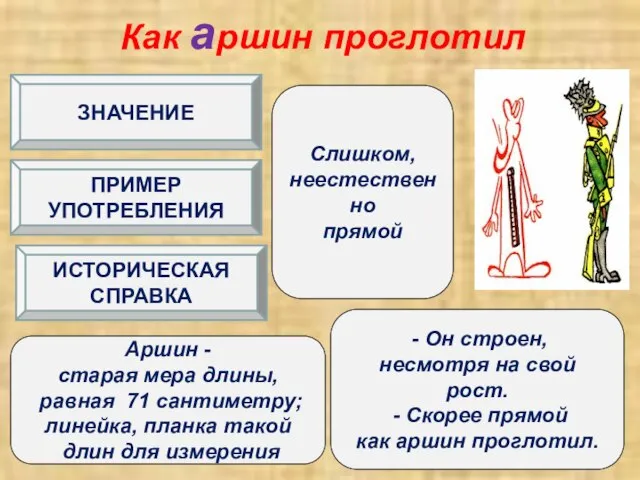 Как аршин проглотил Слишком, неестественно прямой - Он строен, несмотря на