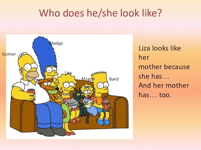 Who does he/she look like? Liza looks like her mother because