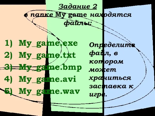 Задание 2 в папке My game находятся файлы: My_game.exe My_game.txt My_game.bmp