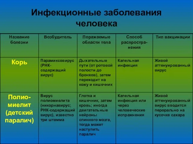 Инфекционные заболевания человека