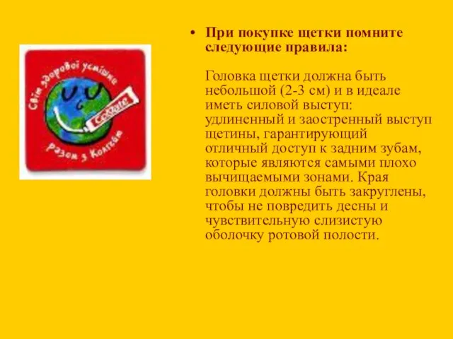 При покупке щетки помните следующие правила: Головка щетки должна быть небольшой