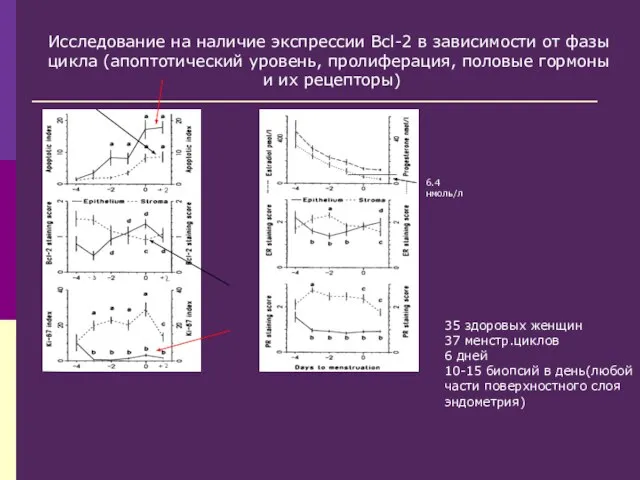6.4 нмоль/л Исследование на наличие экспрессии Bcl-2 в зависимости от фазы