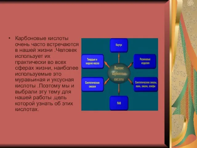 Карбоновые кислоты очень часто встречаются в нашей жизни .Человек использует их