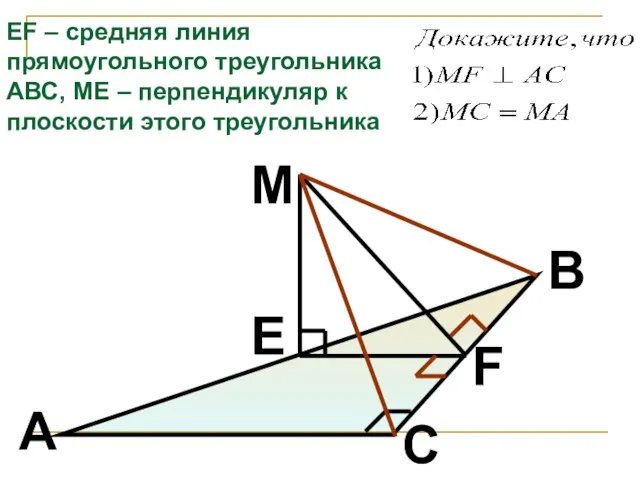 M F E B A C EF – средняя линия прямоугольного