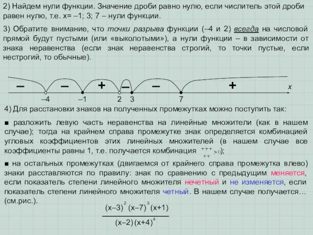 2) Найдем нули функции. Значение дроби равно нулю, если числитель этой