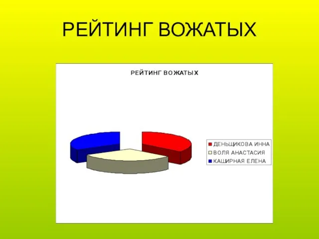 РЕЙТИНГ ВОЖАТЫХ