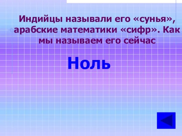 Индийцы называли его «сунья», арабские математики «сифр». Как мы называем его сейчас Ноль