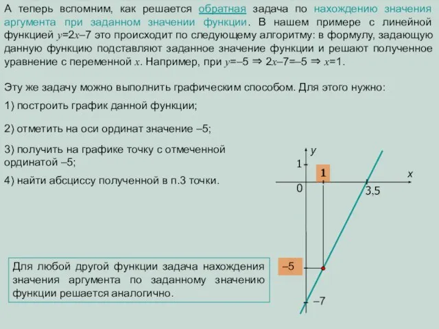 А теперь вспомним, как решается обратная задача по нахождению значения аргумента