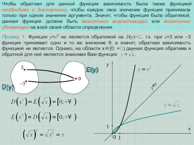 Чтобы обратная для данной функции зависимость была также функцией необходимо и