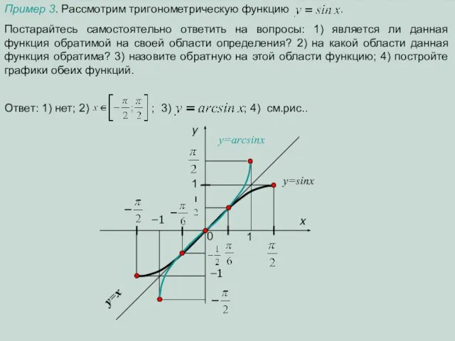 Постарайтесь самостоятельно ответить на вопросы: 1) является ли данная функция обратимой