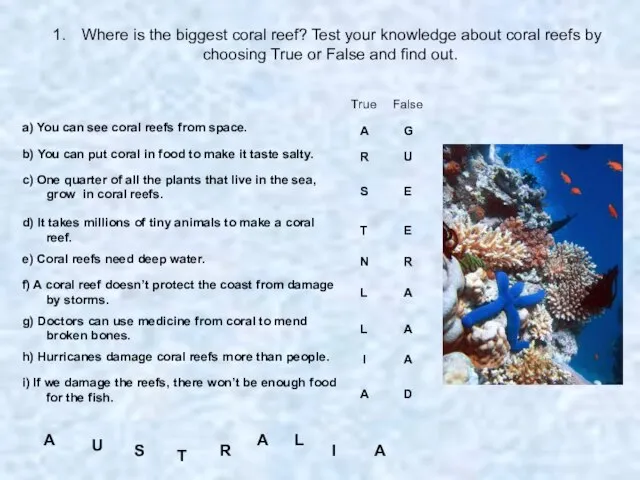 Where is the biggest coral reef? Test your knowledge about coral