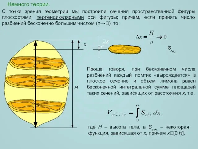 Немного теории. H x x С точки зрения геометрии мы построили