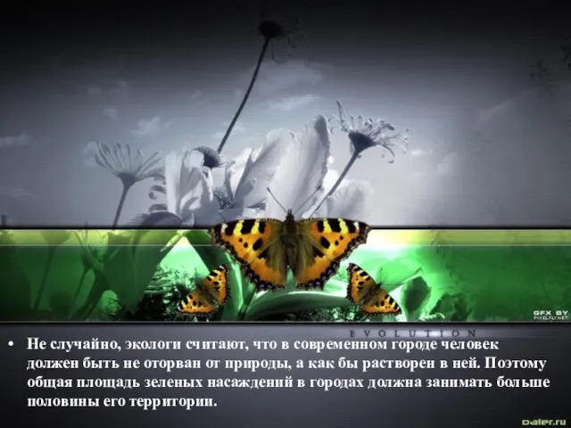 Не случайно, экологи считают, что в современном городе человек должен быть