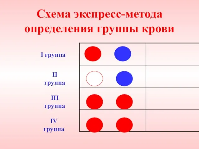 Схема экспресс-метода определения группы крови