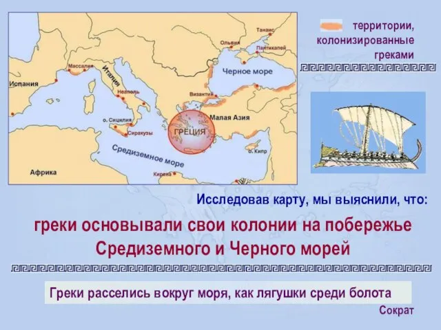 территории, колонизированные греками греки основывали свои колонии на побережье Средиземного и