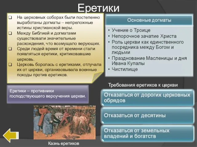 На церковных соборах были постепенно выработаны догматы – непреложные истины христианской