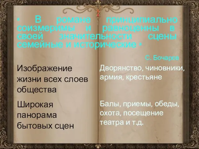 « В романе принципиально соизмеримы и равноценны в своей значительности сцены