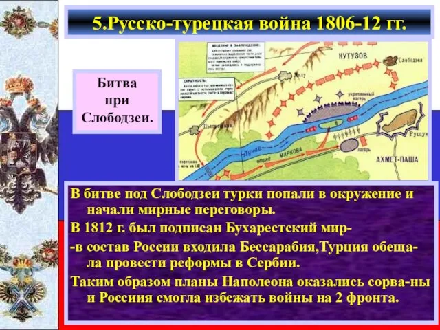 В битве под Слободзеи турки попали в окружение и начали мирные