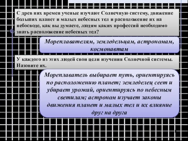 С древ них времен ученые изучают Солнечную систему, движение больших планет