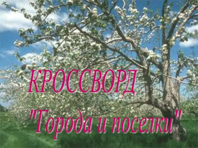 КРОССВОРД "Города и поселки"