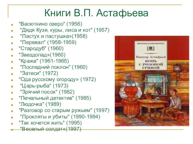 Книги В.П. Астафьева "Васюткино озеро" (1956) "Дядя Кузя, куры, лиса и