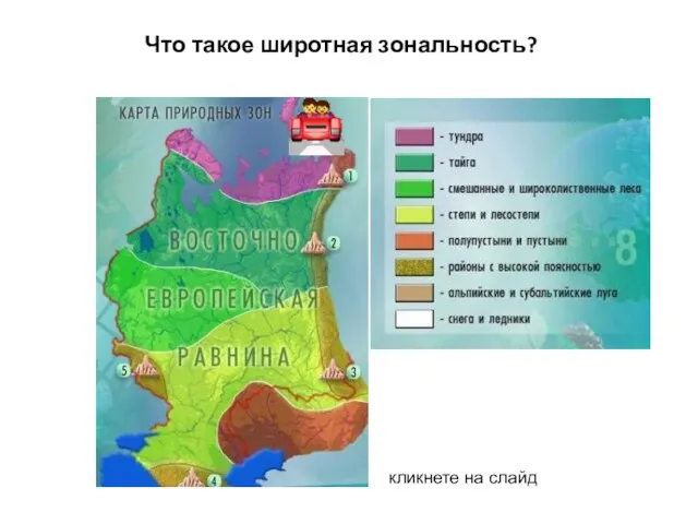 Что такое широтная зональность? кликнете на слайд