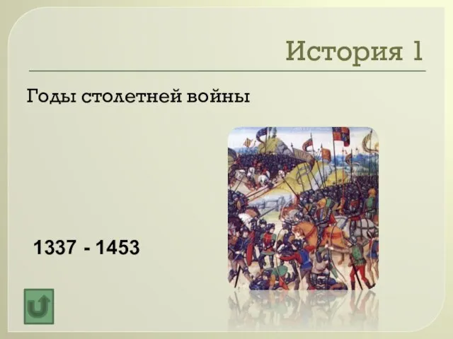 История 1 Годы столетней войны 1337 - 1453