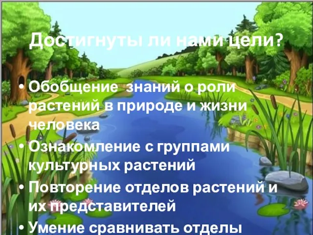 Достигнуты ли нами цели? Обобщение знаний о роли растений в природе