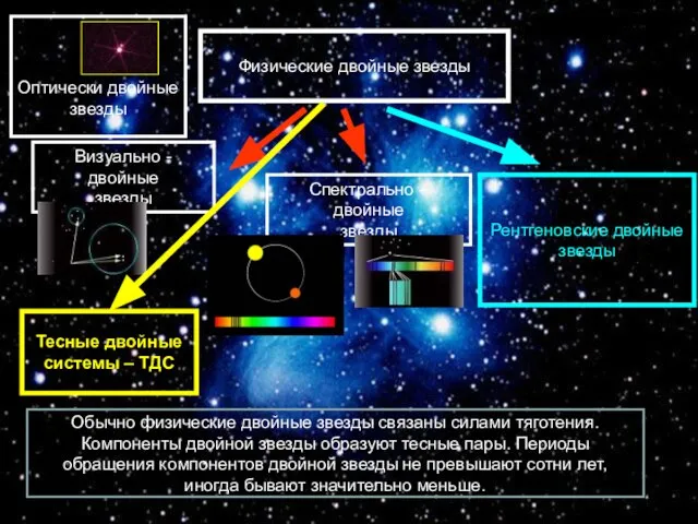 Физические двойные звезды Визуально - двойные звезды Оптически двойные звезды Спектрально