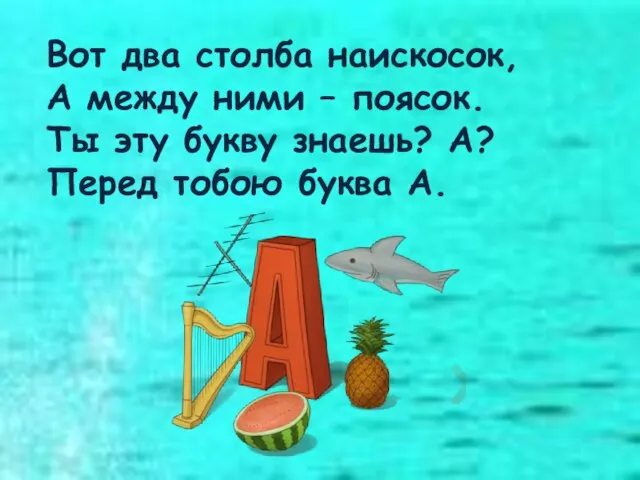 Вот два столба наискосок, А между ними – поясок. Ты эту