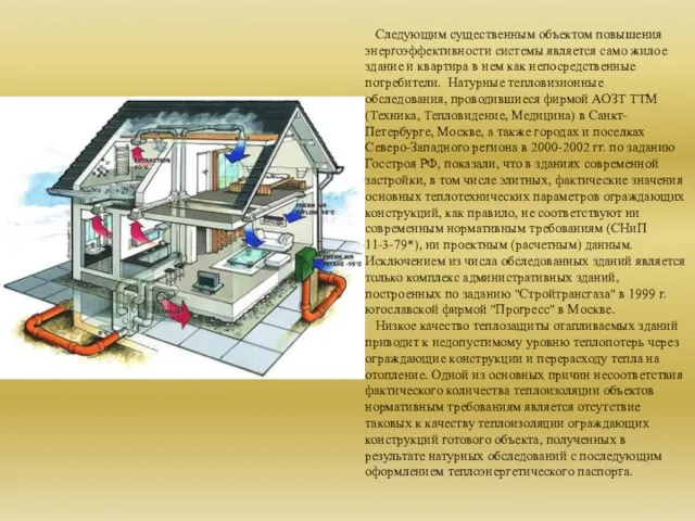 Следующим существенным объектом повышения энергоэффективности системы является само жилое здание и