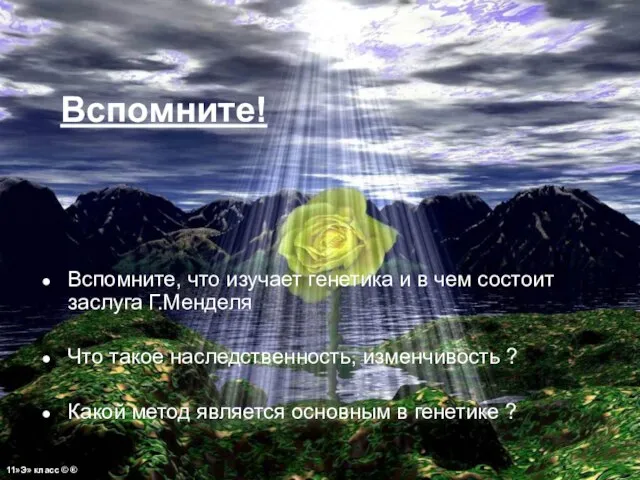 Вспомните! Вспомните, что изучает генетика и в чем состоит заслуга Г.Менделя