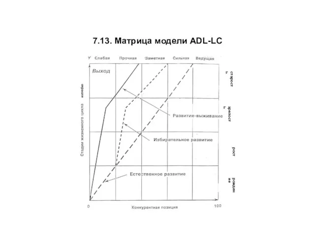 7.13. Матрица модели ADL-LC рождение рост зрелость старость отрасли