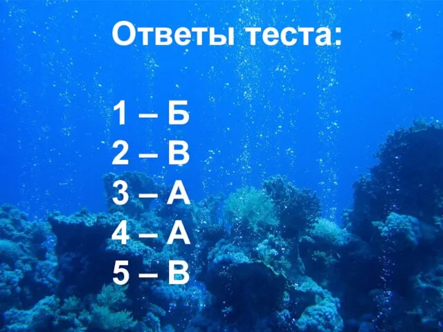 Ответы теста: 1 – Б 2 – В 3 – А