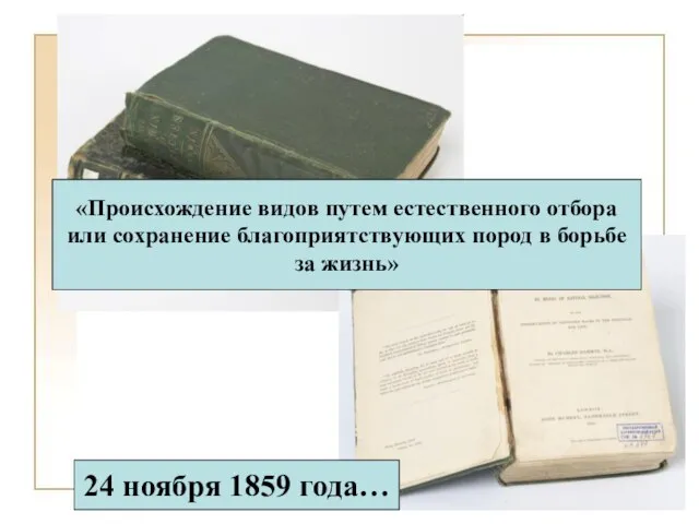 24 ноября 1859 года… «Происхождение видов путем естественного отбора или сохранение