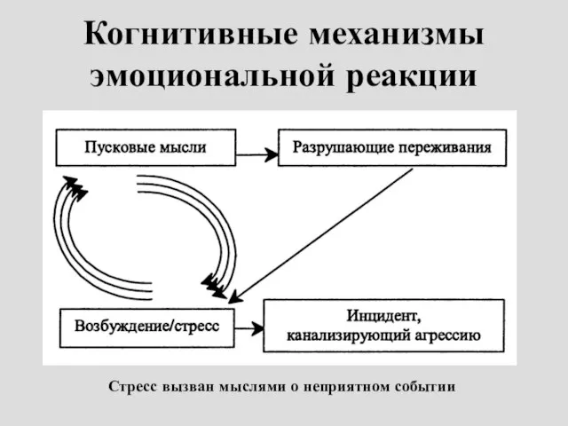 Когнитивные механизмы эмоциональной реакции Стресс вызван мыслями о неприятном событии