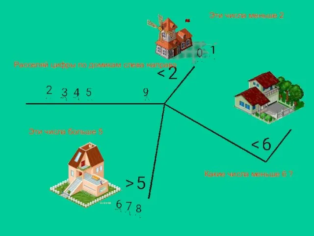 Эти числа меньше 2 Эти числа больше 5 Какие числа меньше