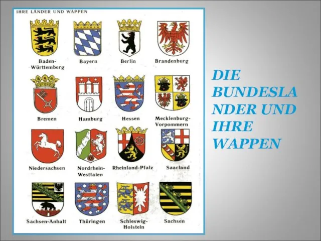 DIE BUNDESLANDER UND IHRE WAPPEN