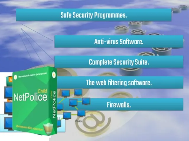 Safe Security Programmes. Anti-virus Software. Complete Security Suite. The web filtering