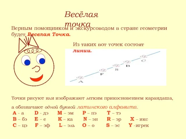 Весёлая точка Верным помощником и экскурсоводом в стране геометрии будет Веселая