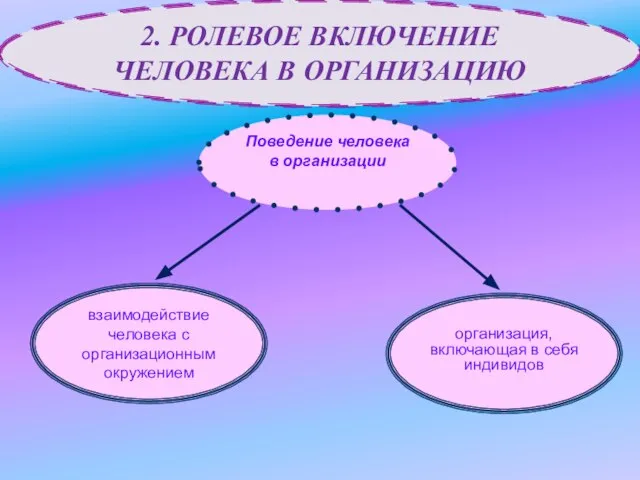 взаимодействие человека с организационным окружением организация, включающая в себя индивидов Поведение