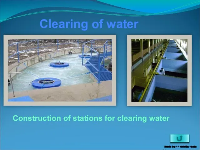 Clearing of water Construction of stations for clearing water Made by >